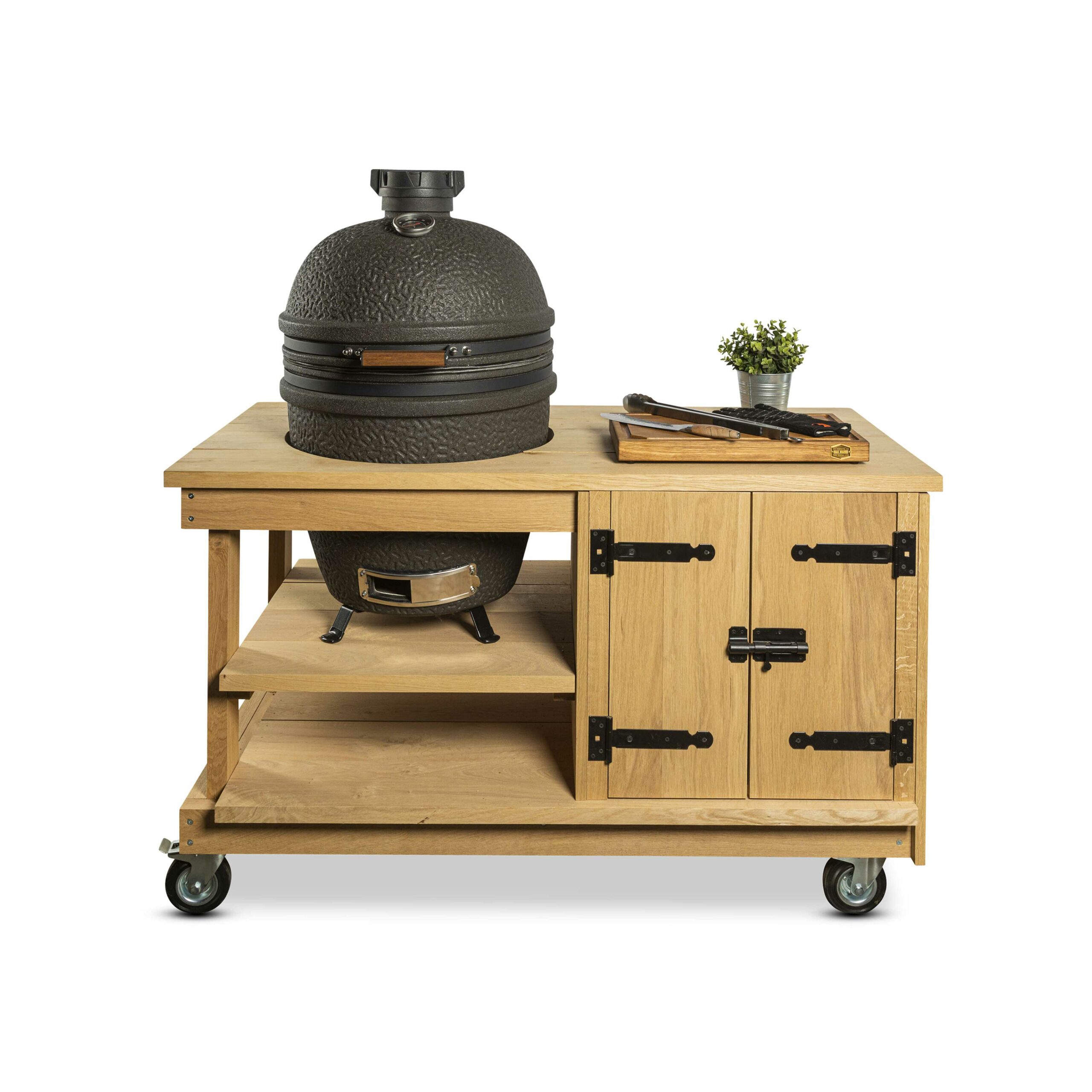 Eiken tafel met kast + Bastard Large Urban - BBQ Experience Center - Afbeelding 2
