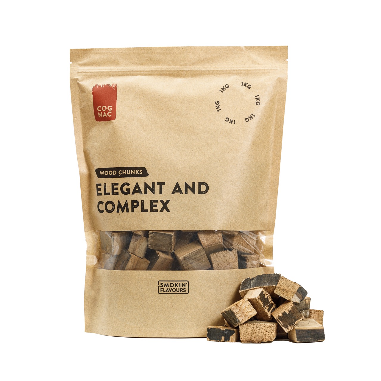 Smokin' Flavours rookchunks Cognac 1kg - BBQ Experience Center - Afbeelding 2