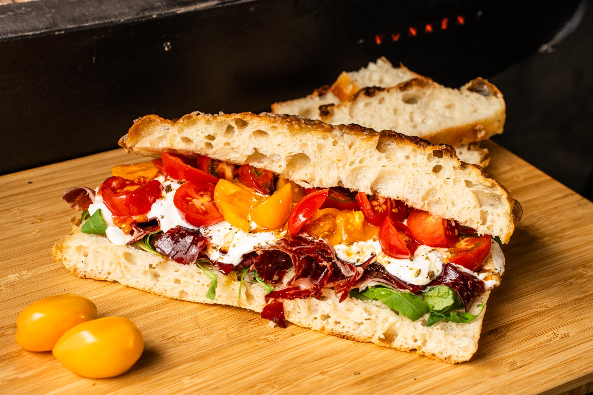 Focaccia van de kamado