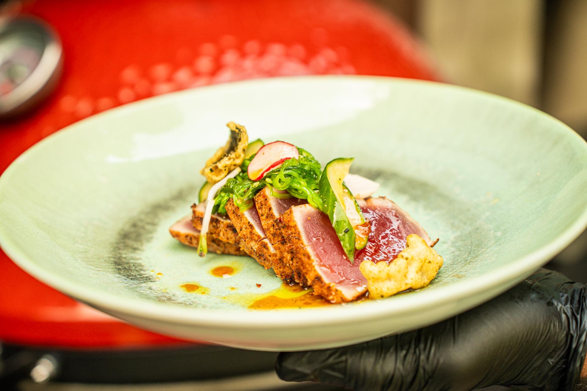 Tonijn tataki met Aziatische vinaigrette