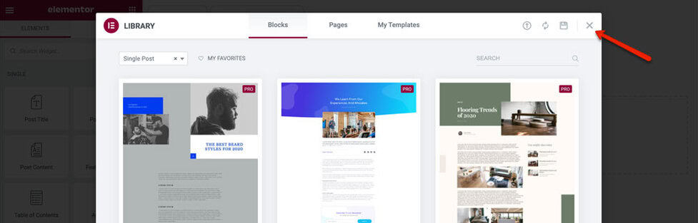 wordpress blog post template elementor