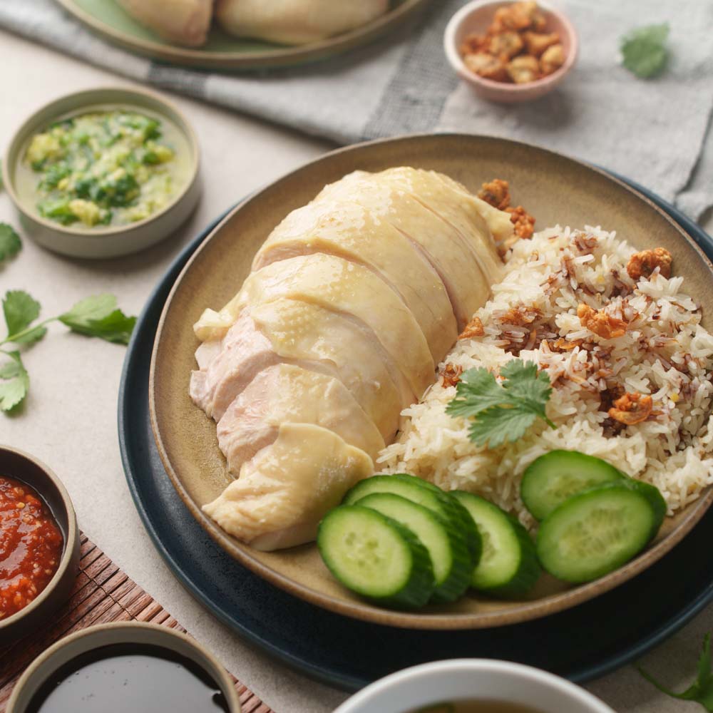 Hainanese chicken rice by Hungry Huy