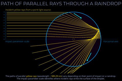 Path of Parallel Rays Through a Raindrop