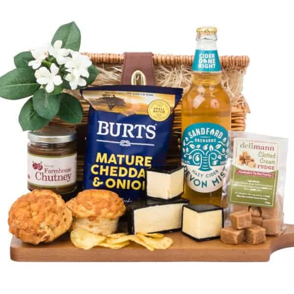 A wonderful gluten free Ploughman's tea featuring mature cheddar, farmhouse chutney, cheese scones a drink of your choice and clotted cream fudge.