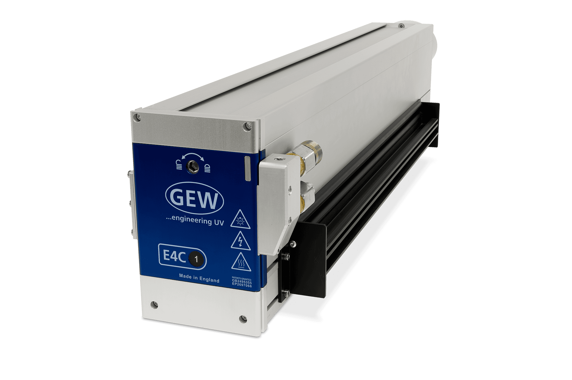 GEW's E4C Lamphead is the highest power, water-cooled option for the most demanding applications.