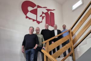 L to R_Jan Krigl, Robert Maršíček and Jiří Novák of CNI Tisk, with Bernd Prattl of GEW D-A-CH, and Adam Balloš, CEO of CNI Tisk.