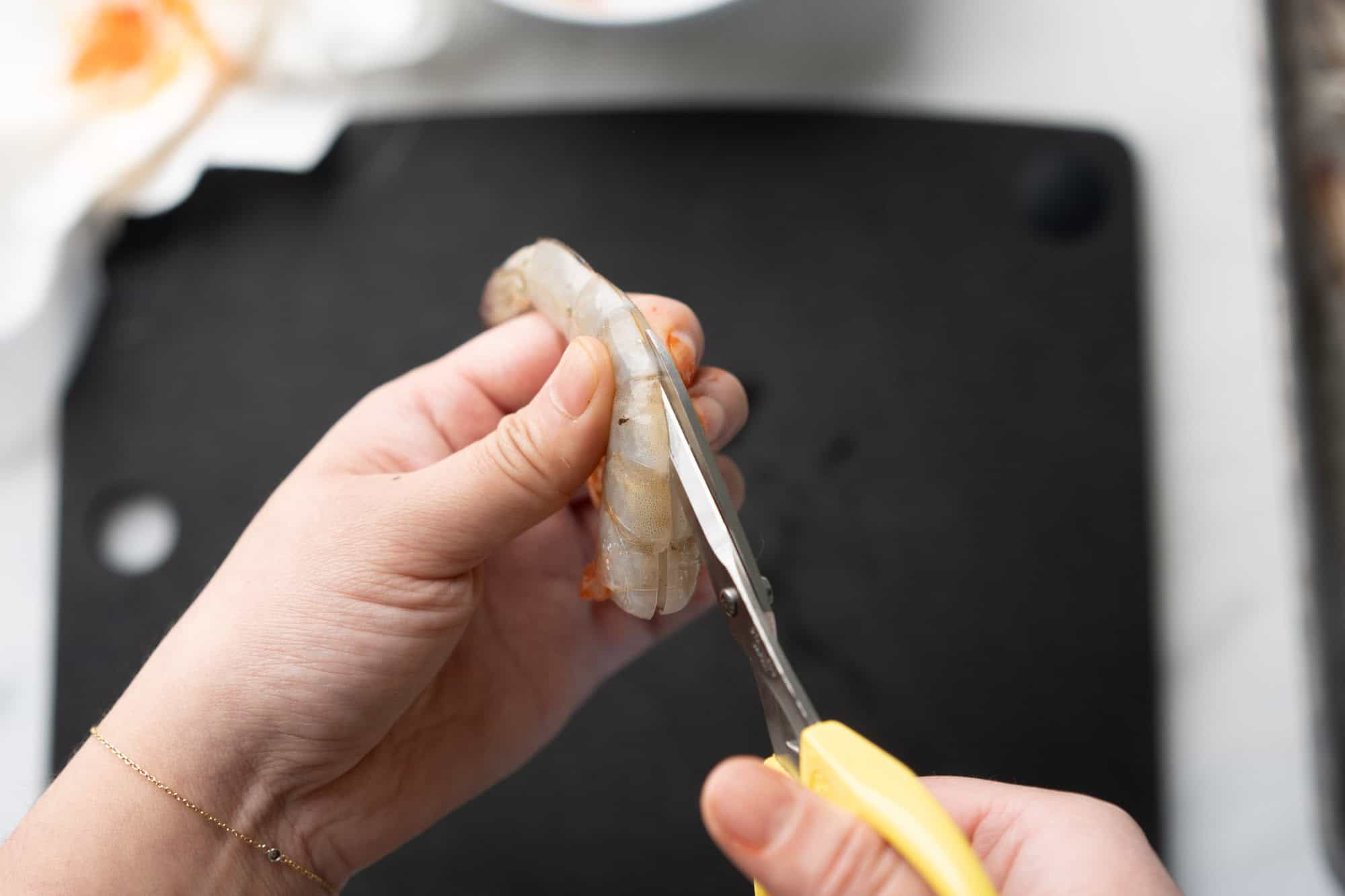 how do you devein shrimp without removing the shell