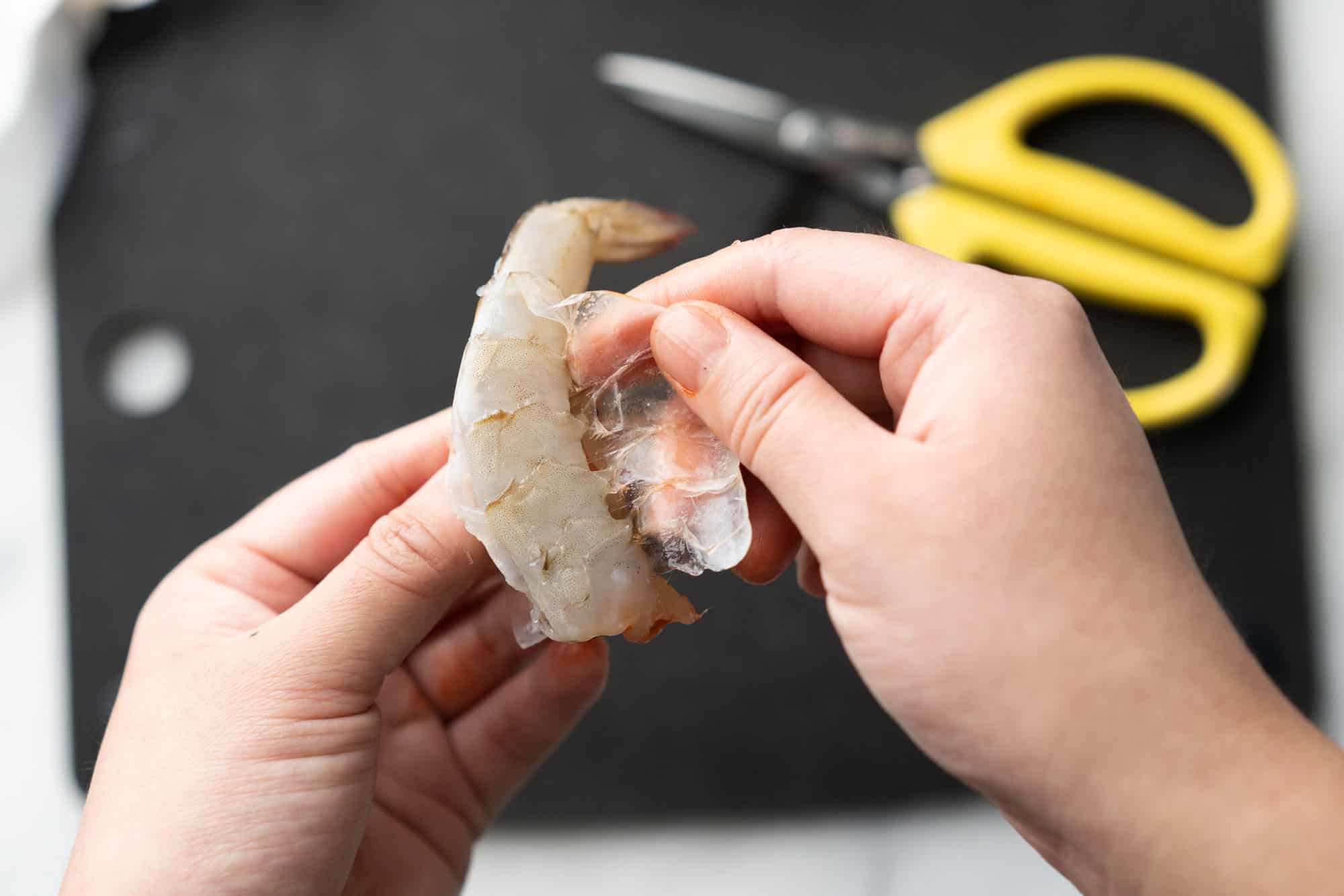 how do you devein shrimp without removing the shell