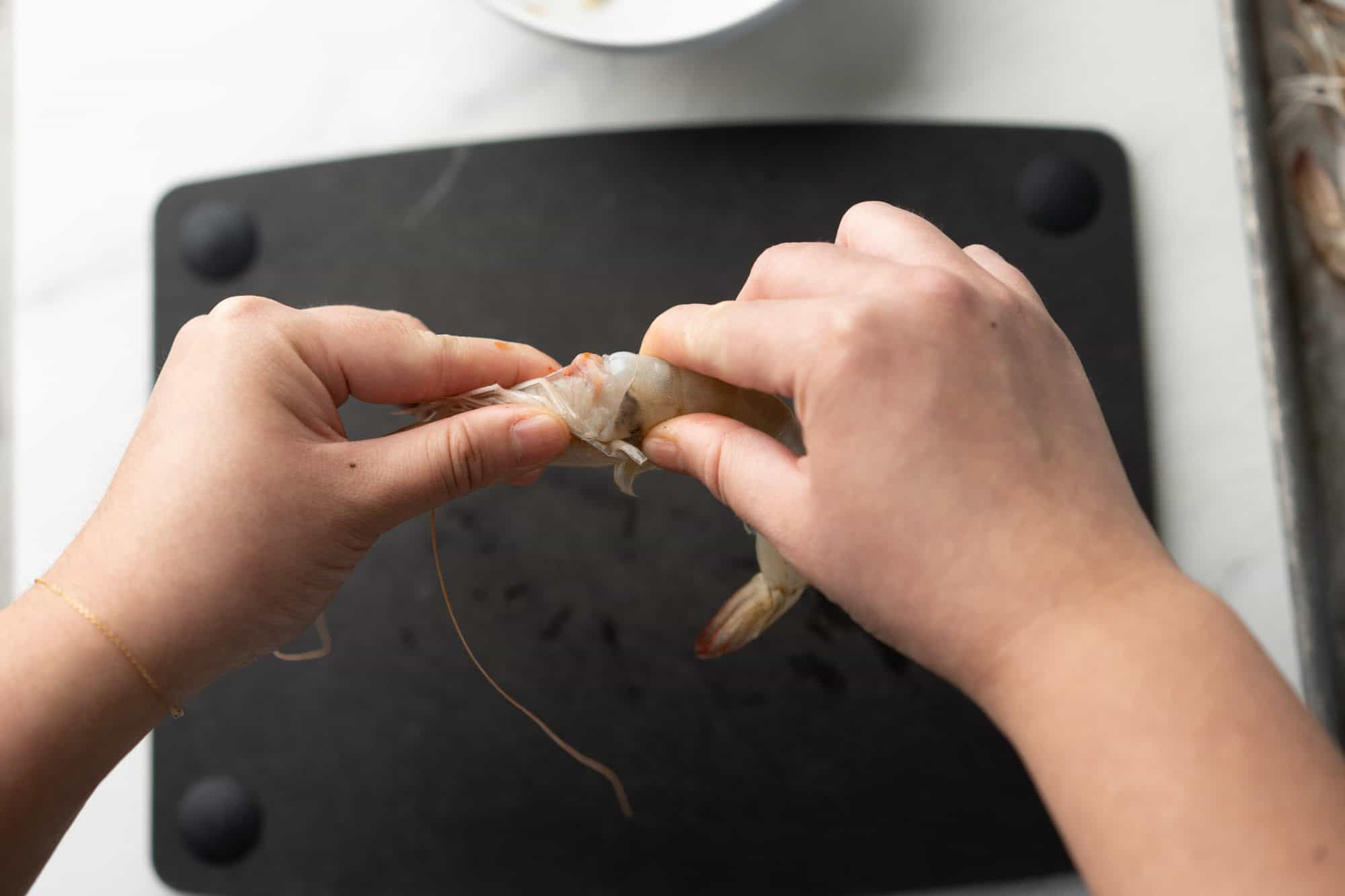 how do you devein shrimp without removing the shell