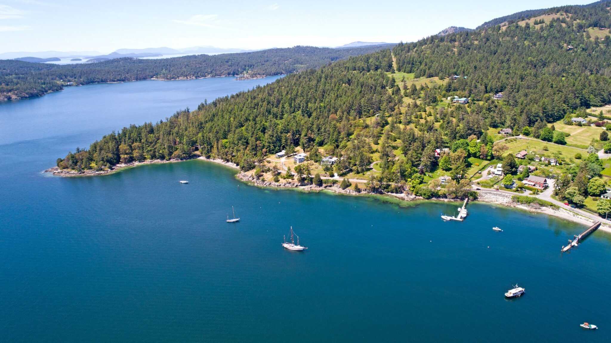 Orcas Island Aerial View - San Juan Islands Washington USA Orcas Island Aerial View - San Juan Islands Washington USA