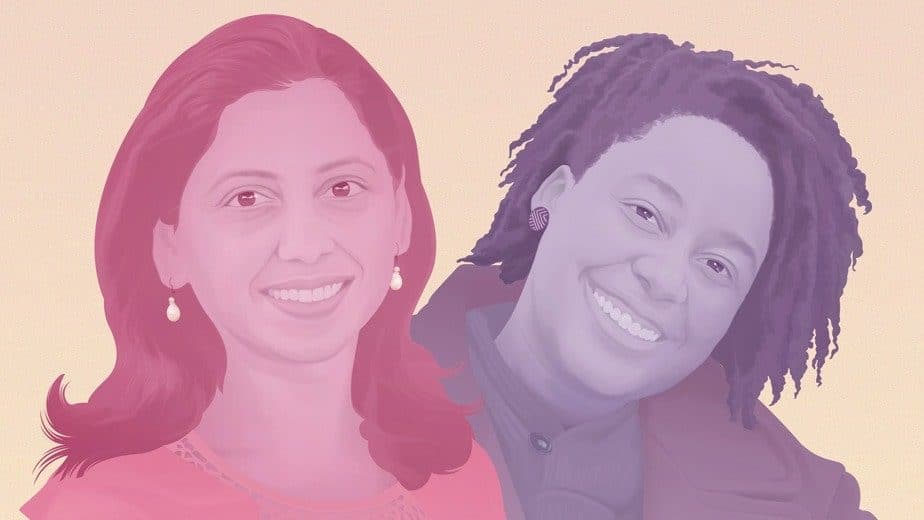 - portraits_A_FINAL_01 hero-min United Way of King County executives Archana Verma and Taylor Roberson.