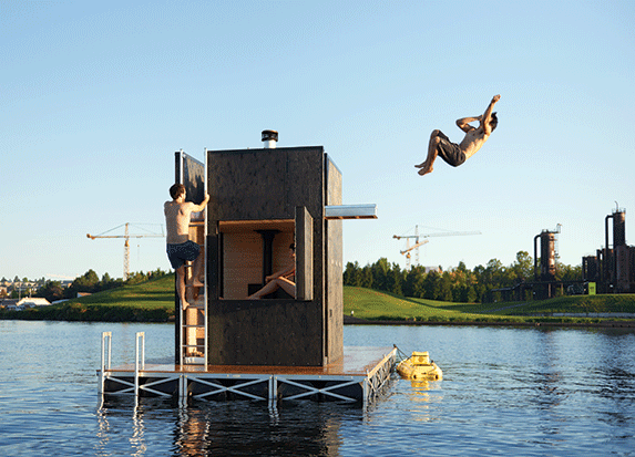 GoCstudio’s Floating Sauna Sends Winter Blues Adrift