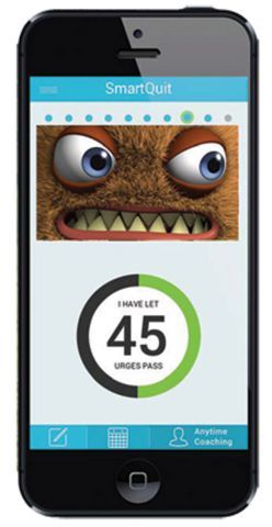 A smart phone with an image of a monster on it.