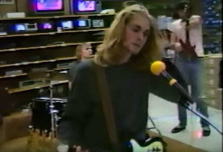 Watch Nirvana Rock an Aberdeen Radio Shack in 1988