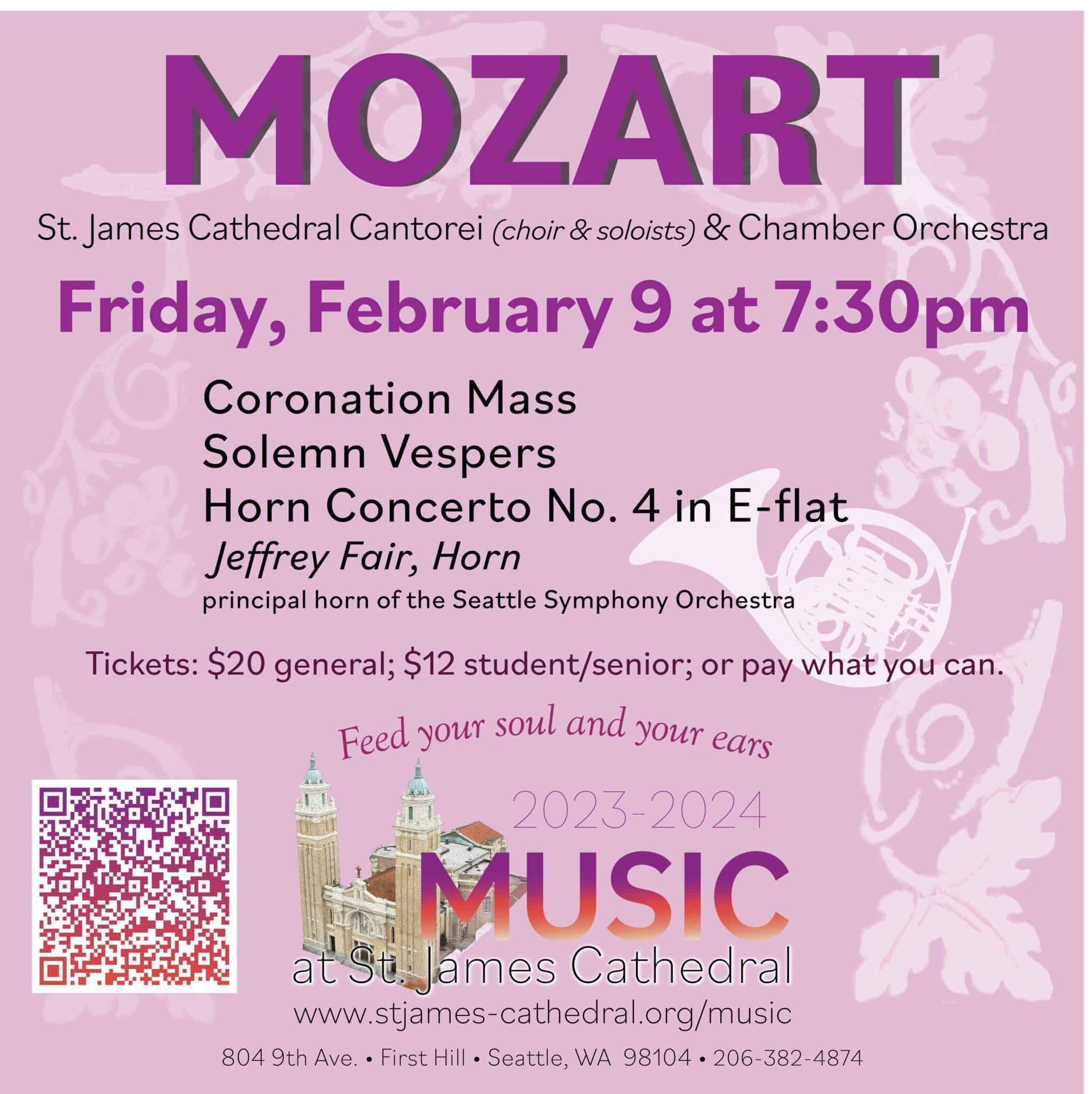 Mozart Coronation Mass, Solemn Vespers, Horn Concerto No. 4 in Eflat