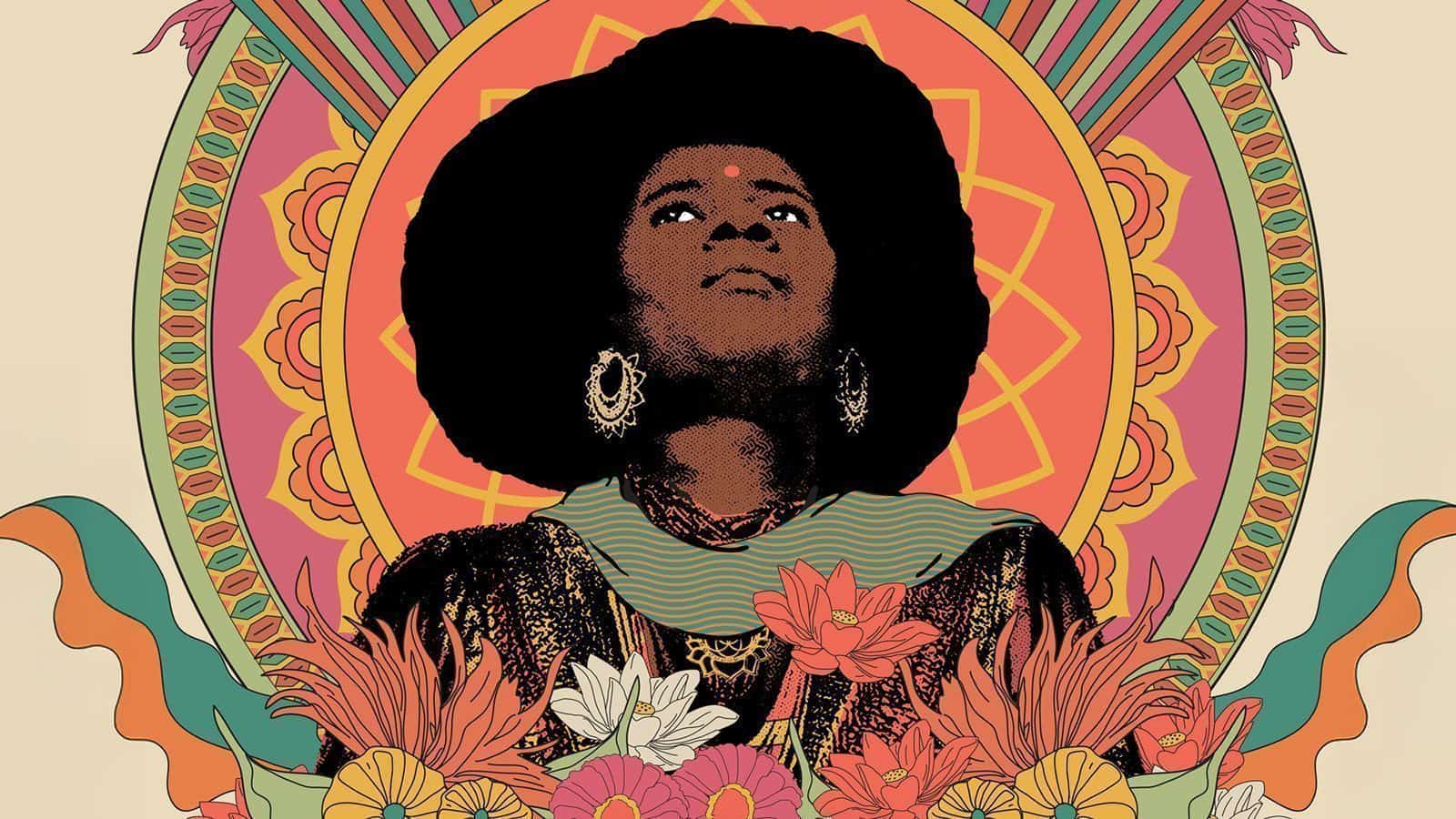 AliveColtrane-TranslinearLight_1600x900 Illustrated woman with an afro gazing upward, surrounded by vibrant, floral and geometric patterns in bold colors—a nod to the creative spirit of Seattle, capturing the essence of fun things to do this week.