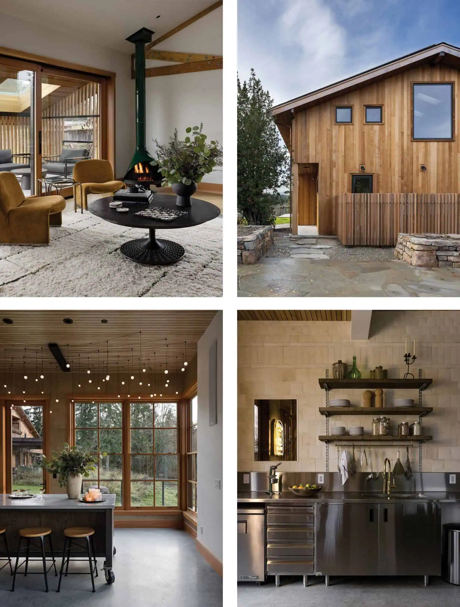 A collage of different rooms.