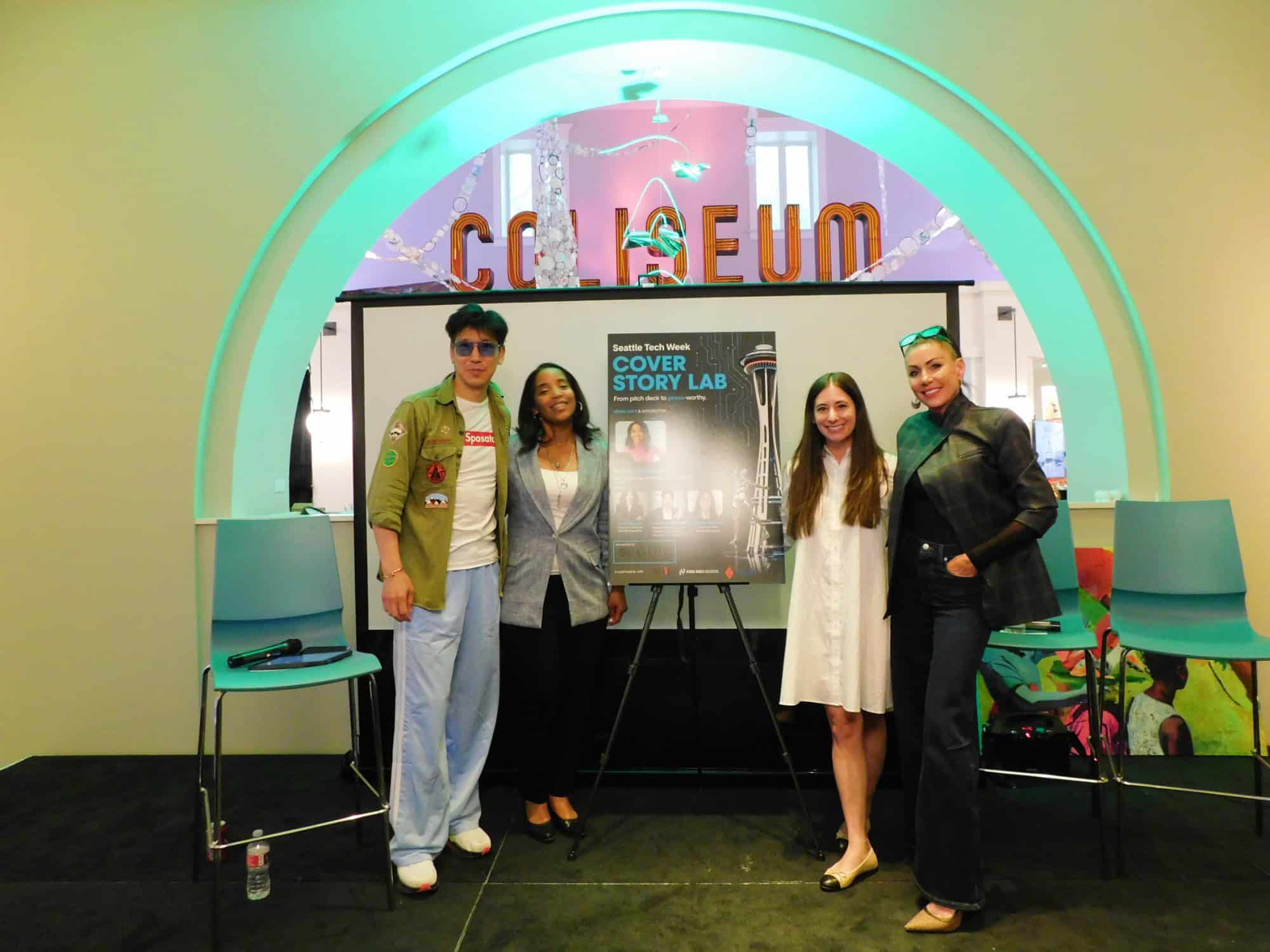 Panel Members, Jonathan Sposato, Angela Poe Russell, Rachel Gallaher and Liz Galloway