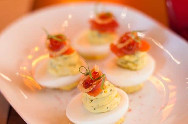Smoked Salmon Deviled Eggs at RN74