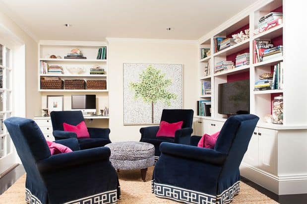 Custom Swivel Chairs Create Versatility in this Small Room