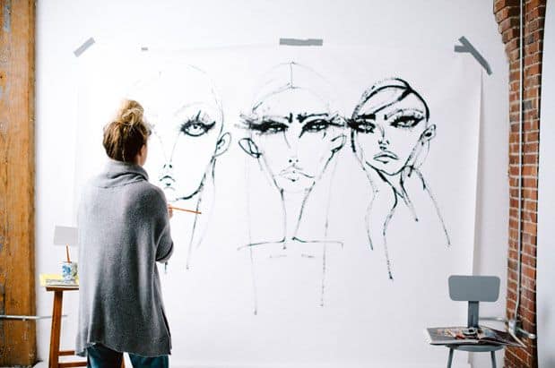 A Local Artist's Drawings are the Face of Bellevue Fashion Week