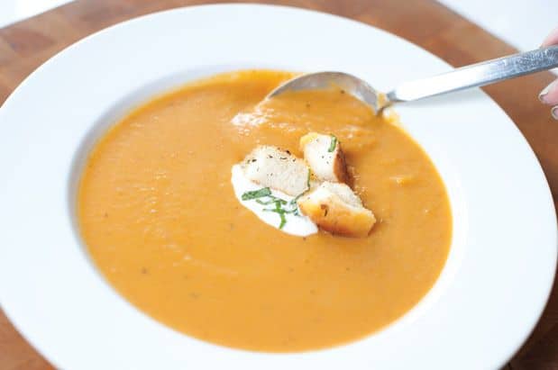 Make Soup from Sweet Kabocha Squash