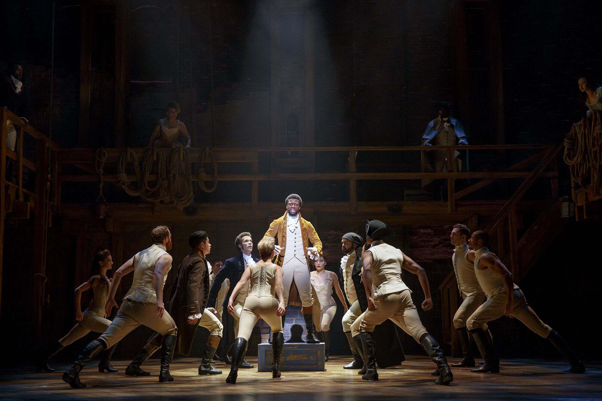 HamiltonOrpheum TheatreCastMichael Luwoye, Joshua Henry, and Rory O’Malley,  Rubén J. Carbajal as John Laurens/Phillip Hamilton; Jordan Donica as Marquis De Lafayette/Thomas Jefferson; Amber Iman as Peggy Schuyler/Maria Reynolds; Isaiah Johnson as George Washington; Solea Pfeiffer as Eliza Hamilton; Emmy Raver-Lampman as Angelica Schuyler; and Mathenee Treco as Hercules Mulligan/James Madison, Ryan Alvarado, Raymond Baynard, Amanda Braun, Daniel Ching, Karli Dinardo, Jeffery Duffy, Jennifer Geller, Jacob Guzman, Julia Harriman, Afra Hines, Sabrina Imamura, Lauren Kias, Yvette Lu, Desmond Newson, Desmond Nunn, Josh Andrés Rivera, Raven Thomas, Ryan Vasquez, Keenan D. Washington, and Andrew Wojtal.