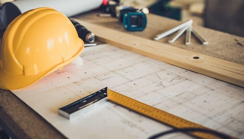 Manual worker's equipment at construction site without people.