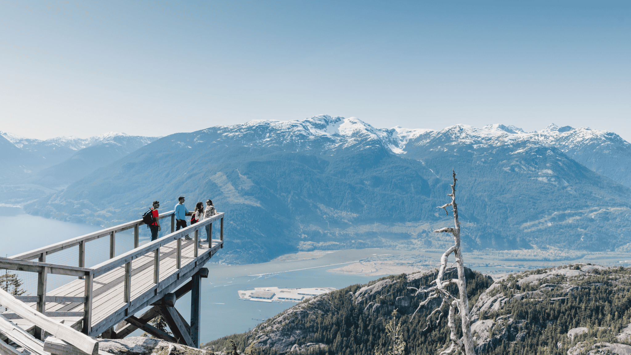 The viewing platform over Howe Sound can be reached via the Sea to Sky Gondola.