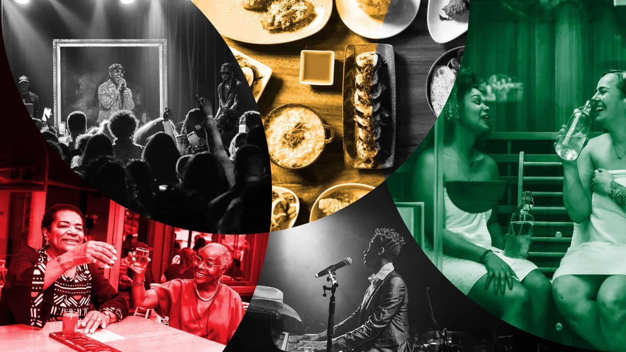 Clockwise from top-left: Eric Bellinger (photo by Benjamin Howell Photography), Communion, City Sweats, Jon Batiste, Métier Brewing Co. 