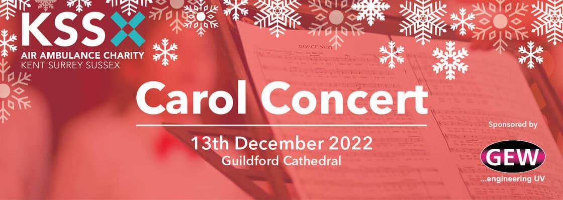 Christmas Carol Concert in Guildford Cathedral, raising vital funds for the Air Ambulance Charity Kent Surrey Sussex (KSS).