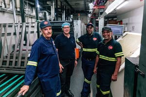L to R_Hennie Fourie, Senior Printer at Coleus, with Jacques Koekemoer of SArepco and printers Thabo Mnisi and Kevin Govender.