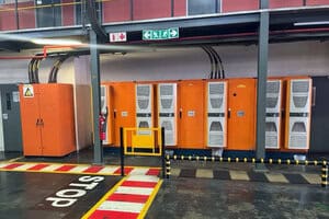 An archive photograph of the power and cooling units at Coleus, which have been replaced by two compact RHINO cabinets.