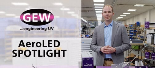 GEW最新的聚焦视频介绍了我们的AeroLED产品，该产品是用于宽度达60厘米的应用的空气冷却UV LED产品。