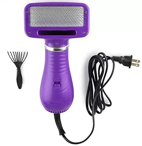 Pet Hair Brush and Hair Dryer for Dogs by Hertzko - Slicker Brush for Dogs