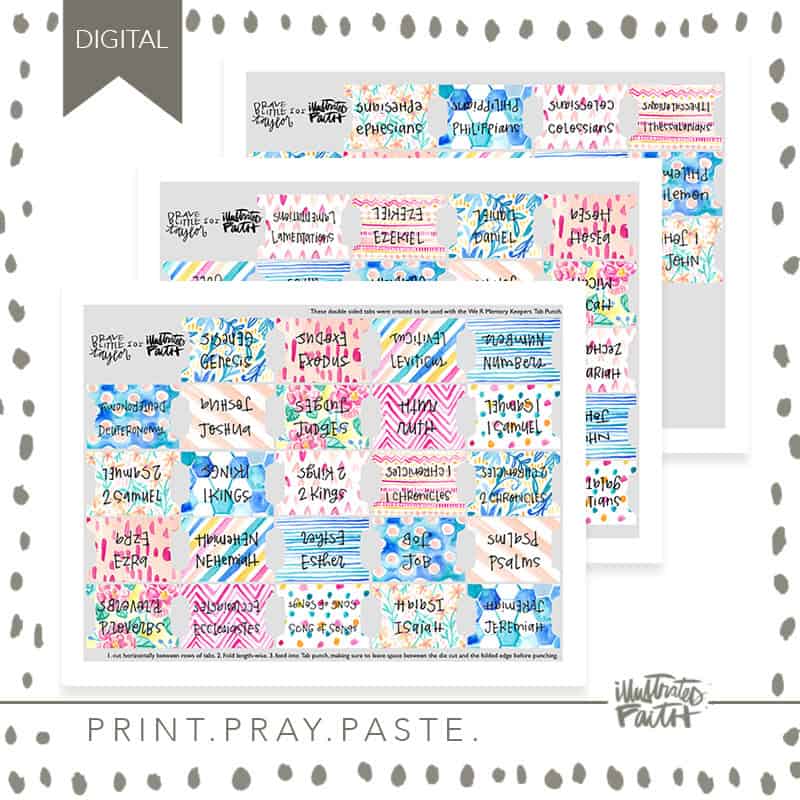 bible tabs Archives - Illustrated Faith for Free Printable Diy Bible Tabs