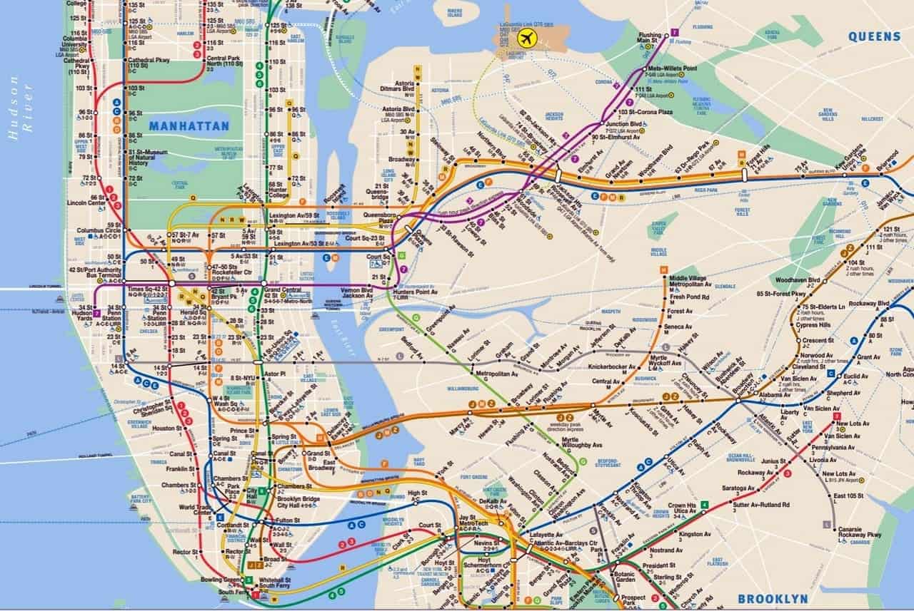 Nyc Subway Map Free Manhattan Maps Schedule Trip Planner Apps