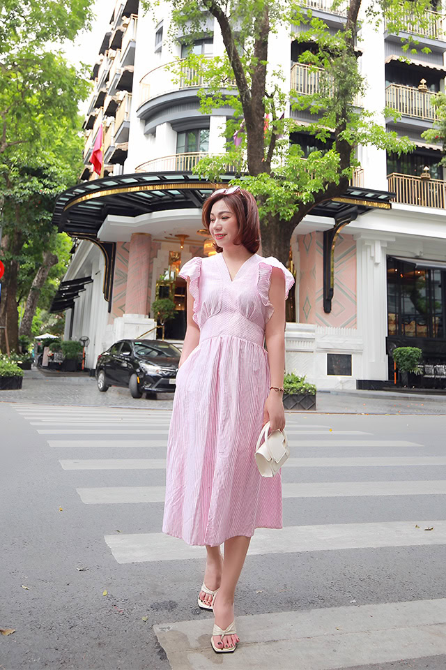Váy dạ kẻ chân váy xếp ly V7179  The Queen Fashion
