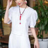 Áo croptop tay bồng White 3