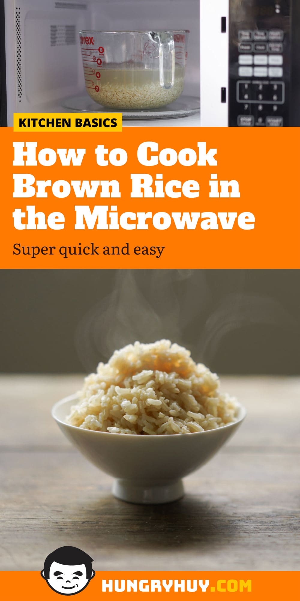 How to Cook Brown Rice in the Microwave - Hungry Huy