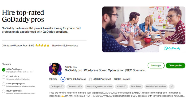 GoDaddy Teams up with Upwork