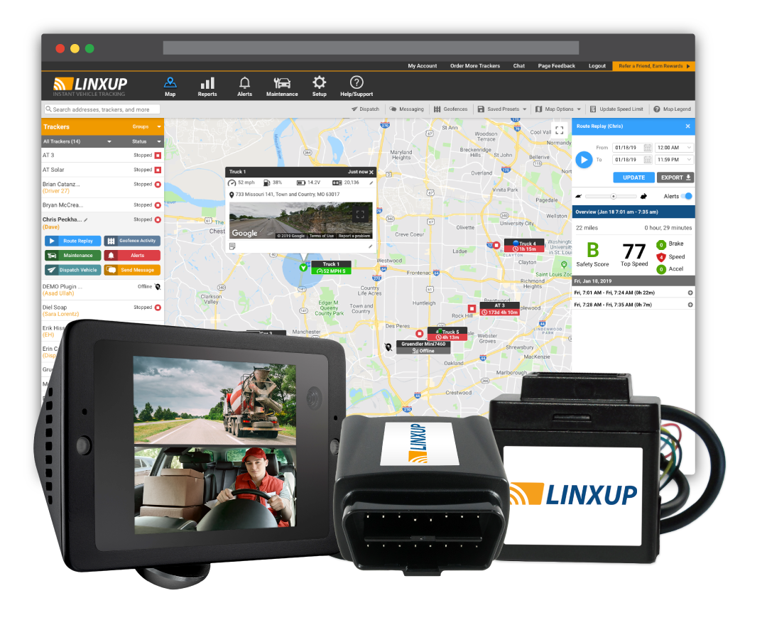 Linxup fleet solution dashcam