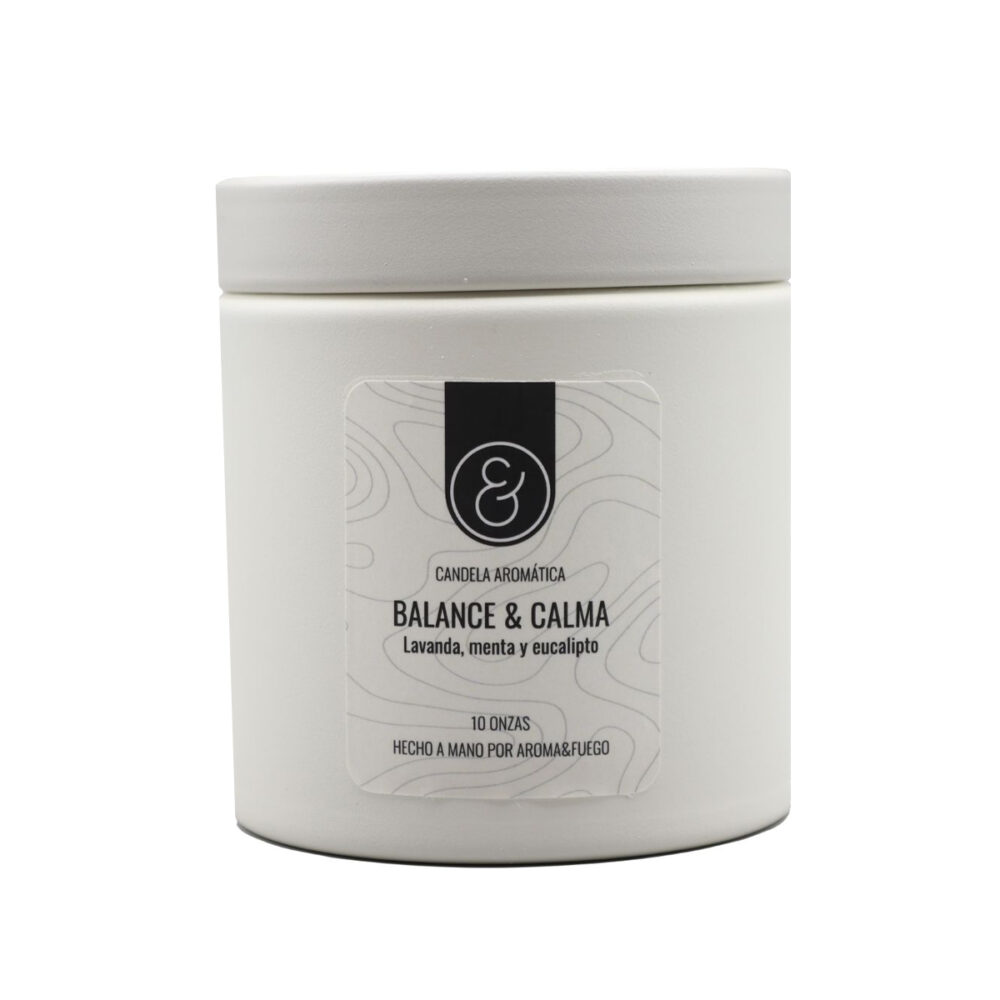 Velas Aroma y Fuego "Balance y Calma" 10 Oz