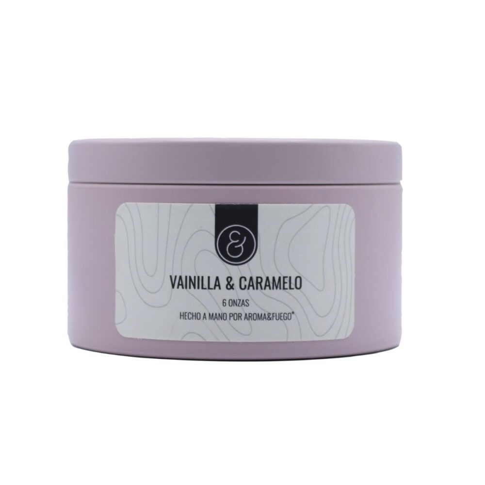 Velas Aroma y Fuego "Vainilla y Caramelo" 6 Oz