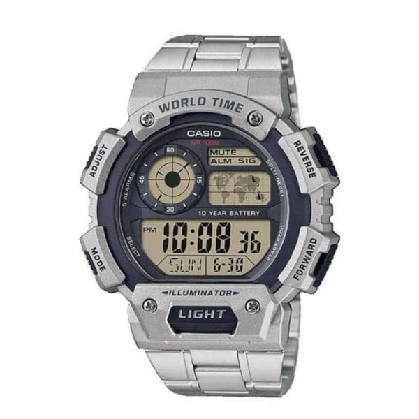 Reloj Casio AE-1400 Digital – Correa de Acero Inoxidable