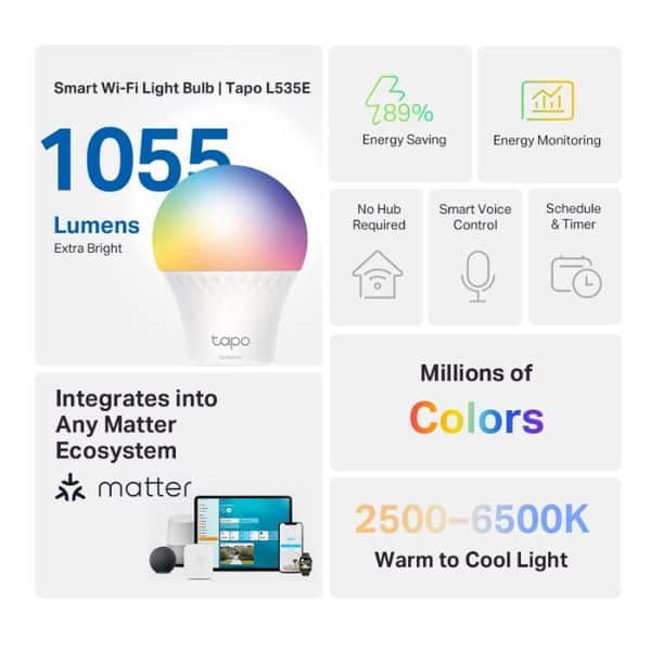 Bombillo LED Tp-link Tapo L535E RGB Multicolor