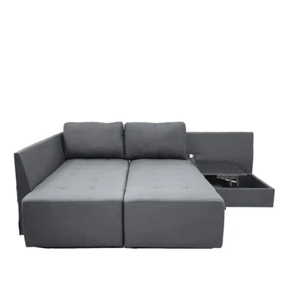 Sofá Cama Tokoa en L SA-4325 Chaise con Baúl y Tomas USB