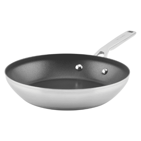Sartén KitchenAid de acero inoxidable cepillado con base de 3 capas de 9.5"
