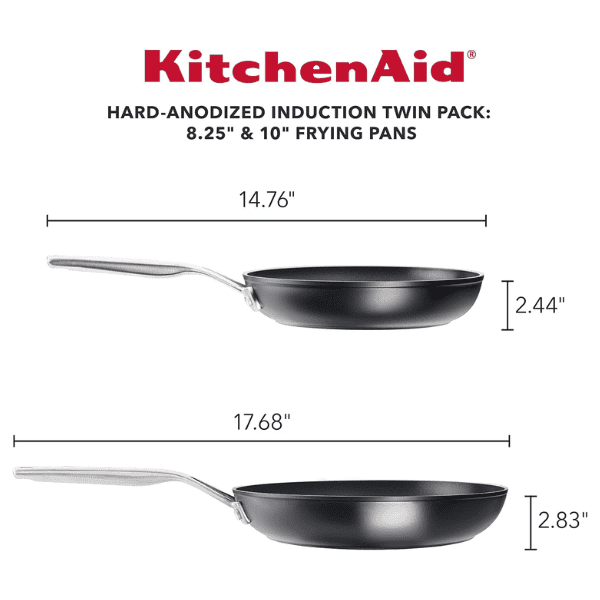 Juego de sartenes KitchenAid de inducción de 8.25 y 10 pulgadas