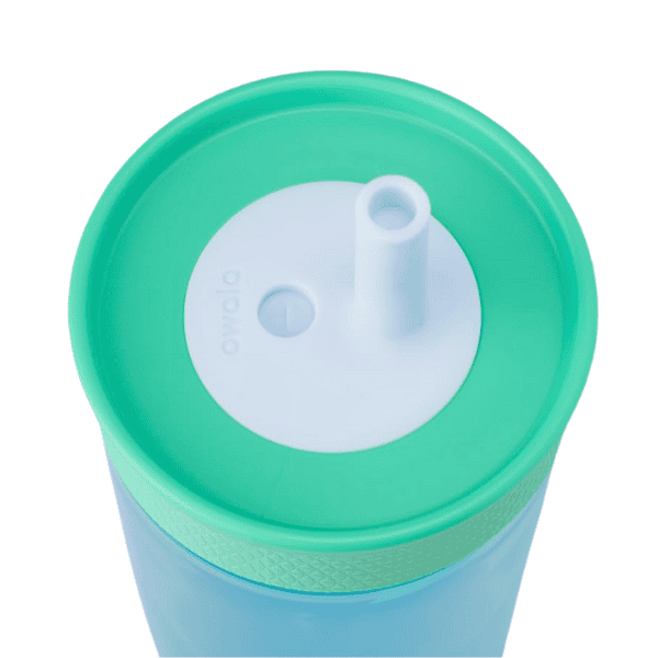 Describe con 200 palabras, 4 parrafos de Vaso Owala de Plástico para niños de 15 oz